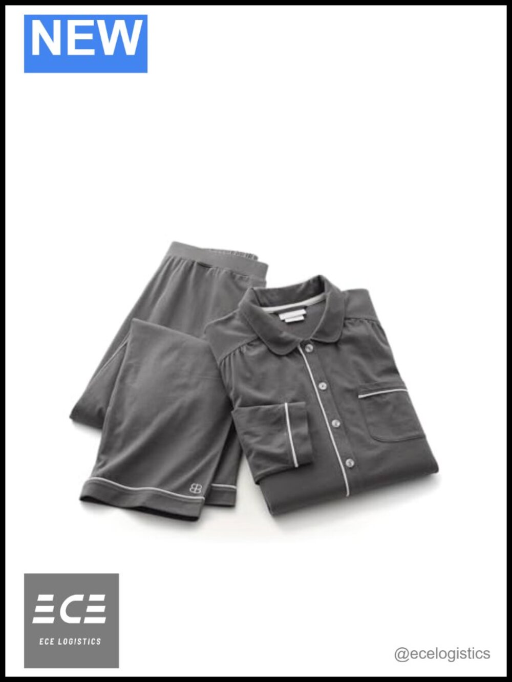 Organic Cotton Pajama Set Long Sleeve & Pants Soft Knit 2-Piece